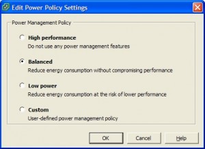 Power Policy Settings