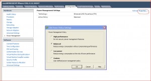 Power policy settings in vSphere 4.1