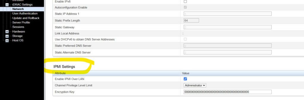 Enabling IPMI within the IDRAC
