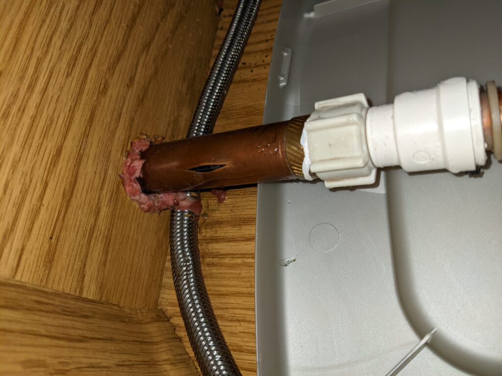 Broken pipe above my basement servers