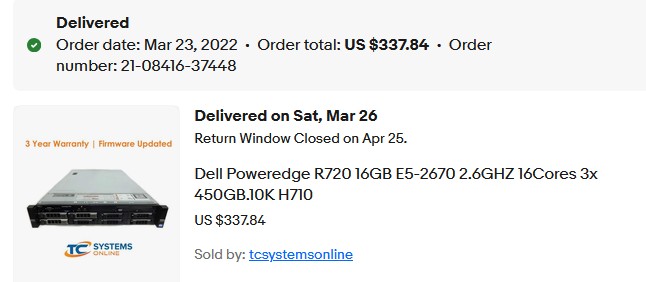 R720 replacement after water event