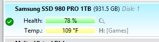 Samsung 980 pro temp
