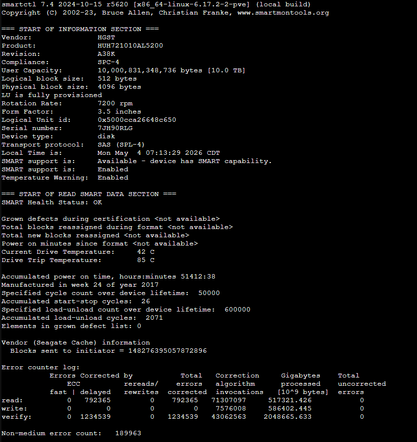 10TB failing drive but SMART shows OK status