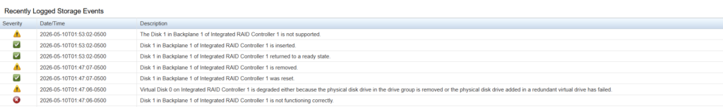 storage event log