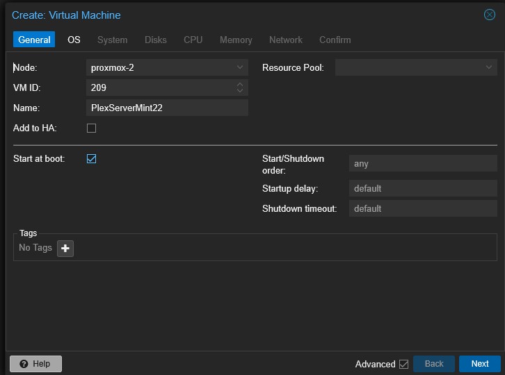 Create VM- General