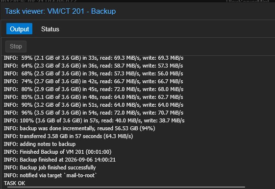 Plex VM- PBS backup