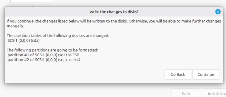 Write changes to disk