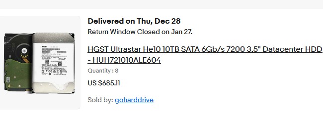 HGST 10TB drives in 2023-  each