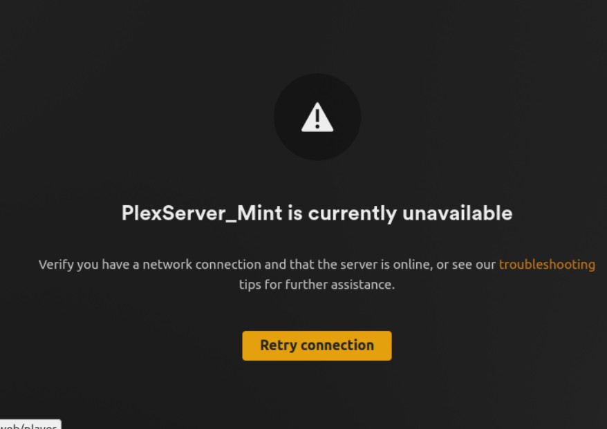 Plex Server unavailable