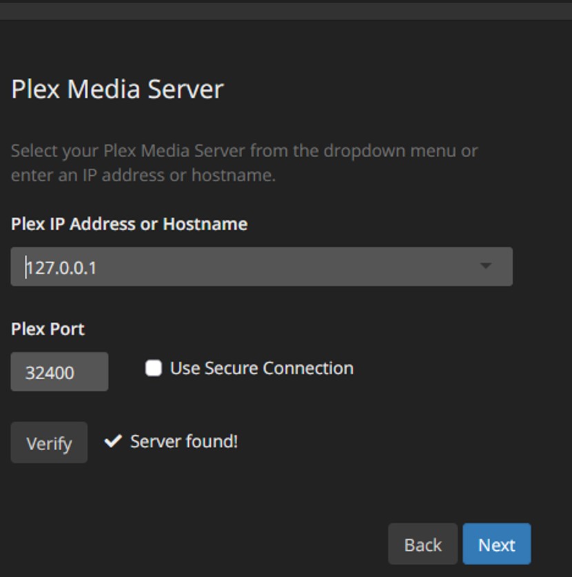 Tautulli Server found