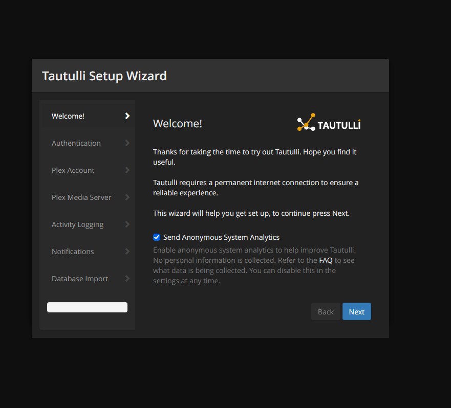 Tautulli wizard