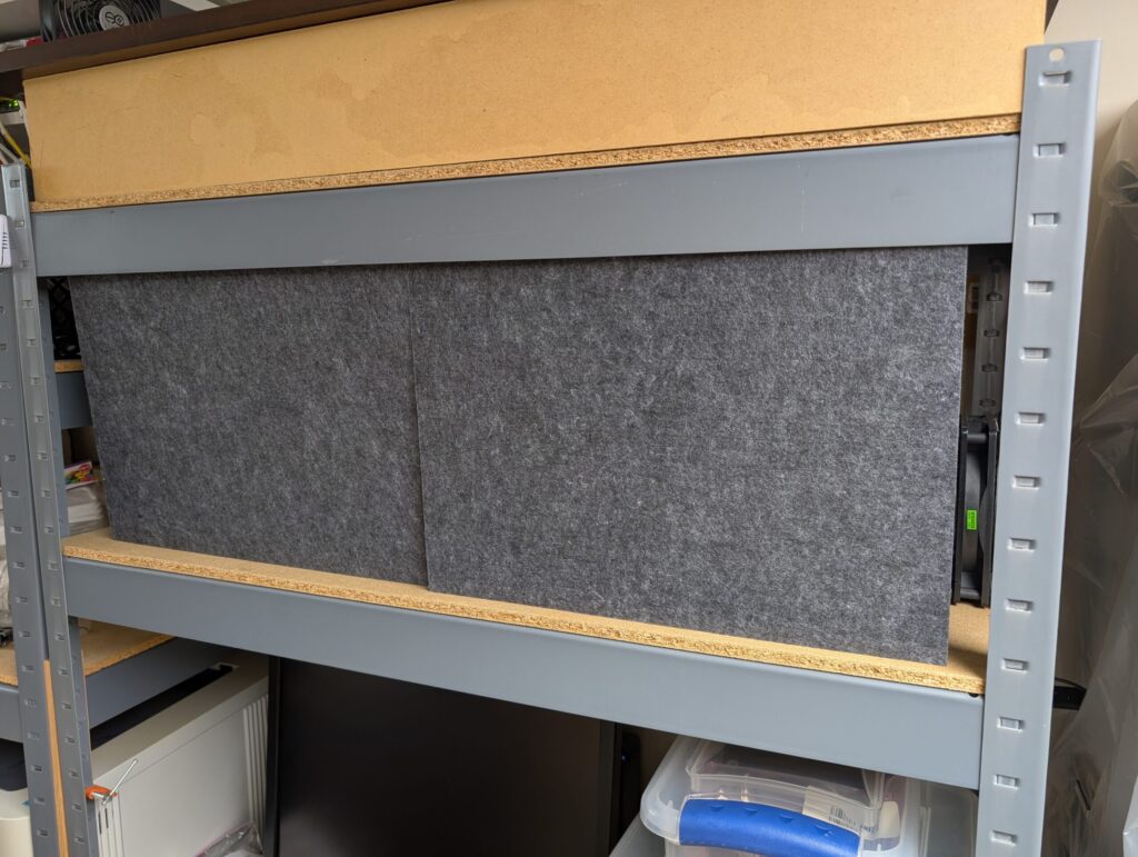 Two panels later, there's considerably less bare space for sound to reflect from.